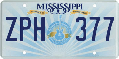 MS license plate ZPH377