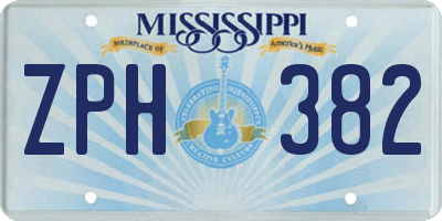 MS license plate ZPH382