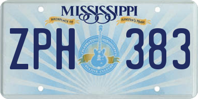 MS license plate ZPH383