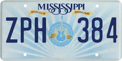 MS license plate ZPH384