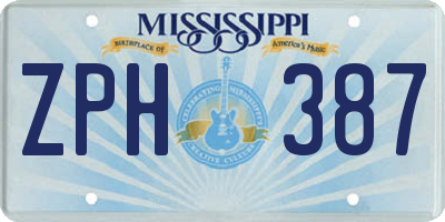 MS license plate ZPH387