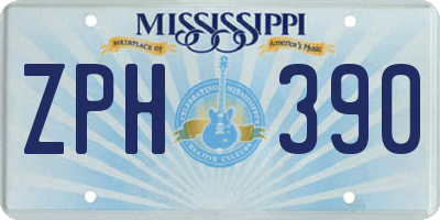 MS license plate ZPH390