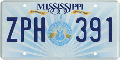 MS license plate ZPH391