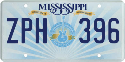 MS license plate ZPH396