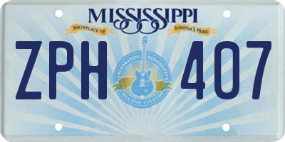 MS license plate ZPH407