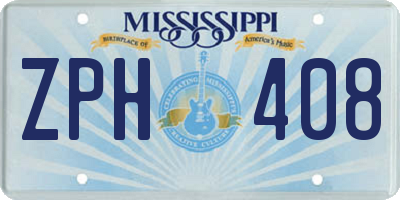 MS license plate ZPH408