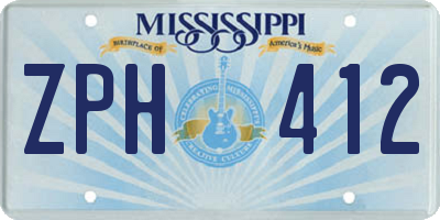 MS license plate ZPH412