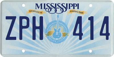 MS license plate ZPH414