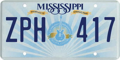 MS license plate ZPH417