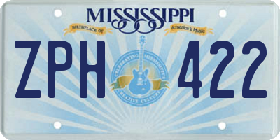 MS license plate ZPH422