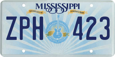 MS license plate ZPH423