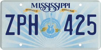 MS license plate ZPH425