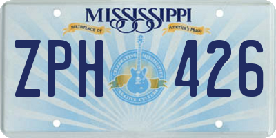 MS license plate ZPH426