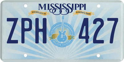 MS license plate ZPH427