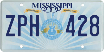 MS license plate ZPH428