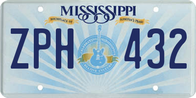 MS license plate ZPH432
