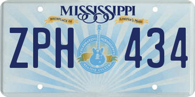 MS license plate ZPH434