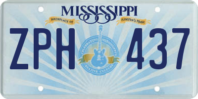 MS license plate ZPH437