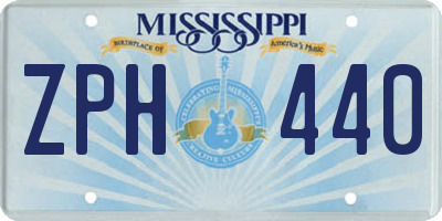 MS license plate ZPH440