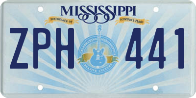 MS license plate ZPH441
