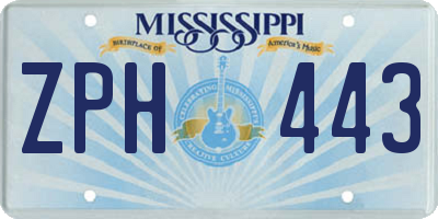 MS license plate ZPH443