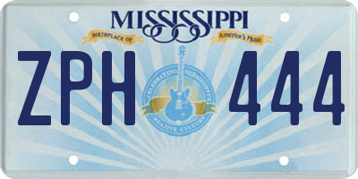 MS license plate ZPH444