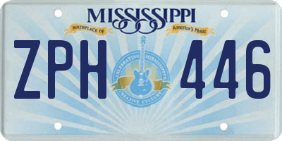 MS license plate ZPH446