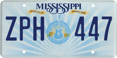 MS license plate ZPH447