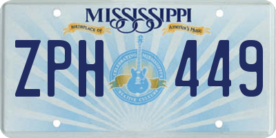 MS license plate ZPH449