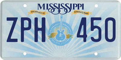 MS license plate ZPH450