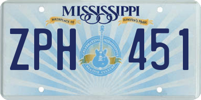 MS license plate ZPH451
