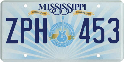 MS license plate ZPH453