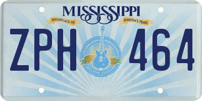 MS license plate ZPH464