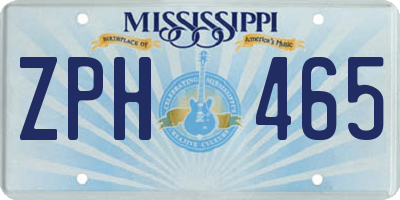 MS license plate ZPH465