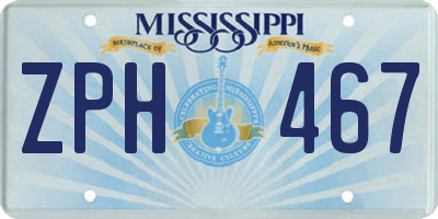 MS license plate ZPH467