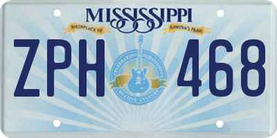 MS license plate ZPH468