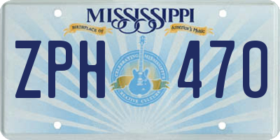 MS license plate ZPH470