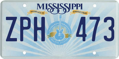 MS license plate ZPH473