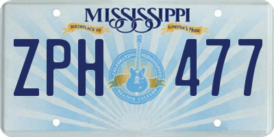 MS license plate ZPH477