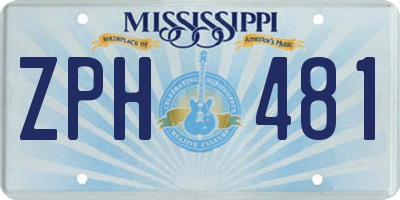 MS license plate ZPH481
