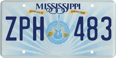 MS license plate ZPH483