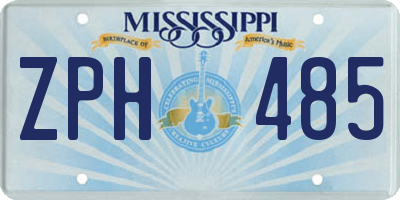 MS license plate ZPH485