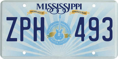 MS license plate ZPH493