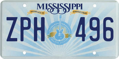 MS license plate ZPH496
