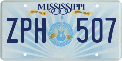 MS license plate ZPH507