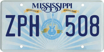 MS license plate ZPH508