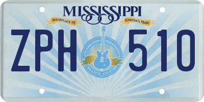 MS license plate ZPH510