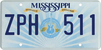 MS license plate ZPH511