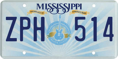 MS license plate ZPH514