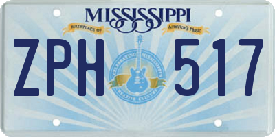 MS license plate ZPH517